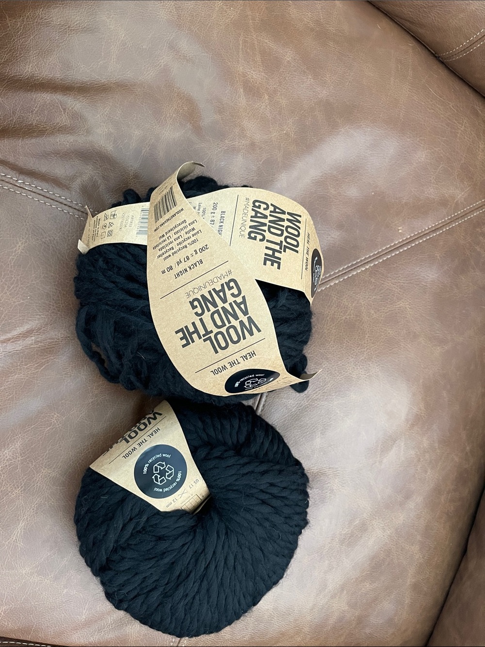 Wool and The Gang "Black Night" Recycled Wool Yarn